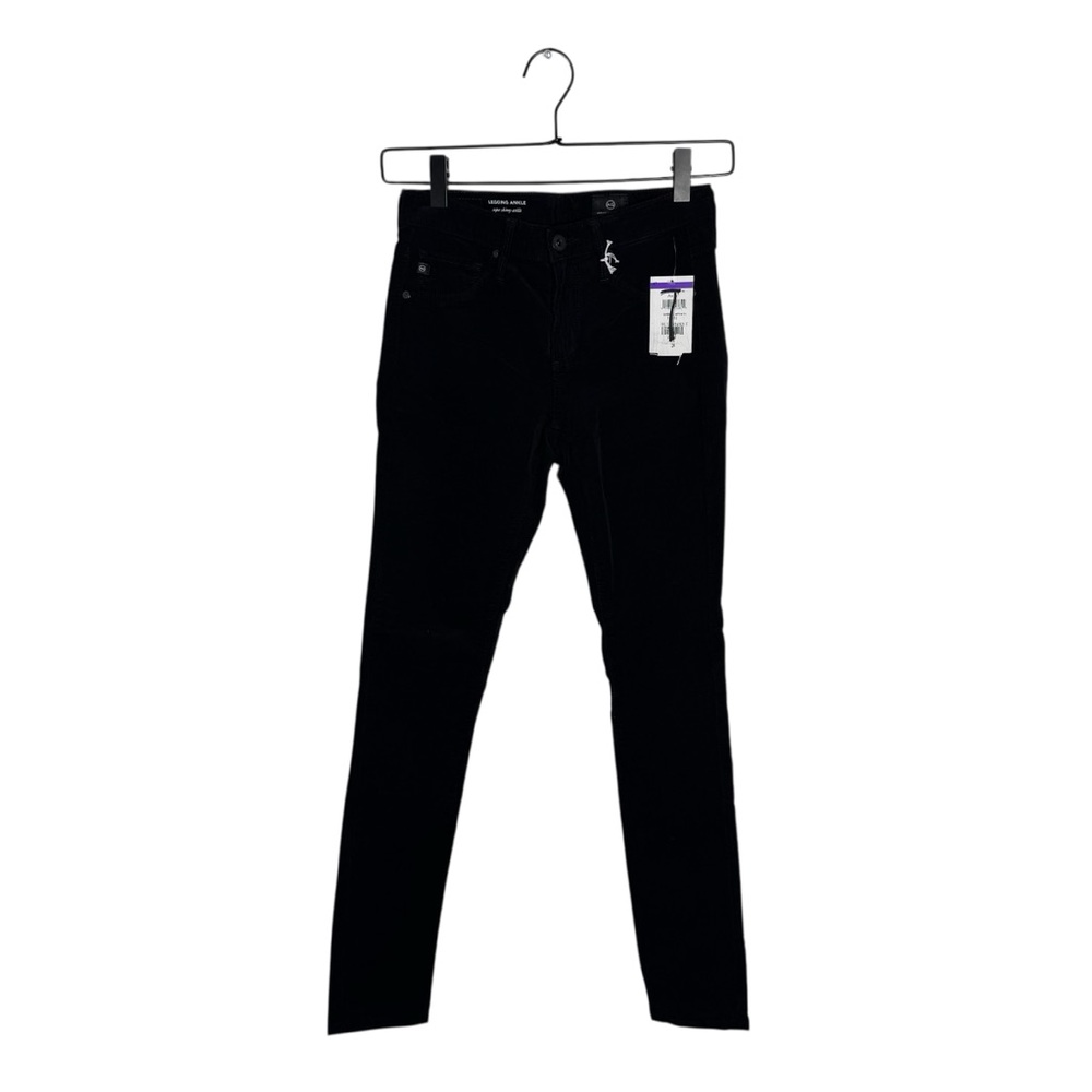 AG Corduroy Velvet Super Skinny Black Legging Ankle Pants